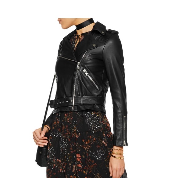 WALTER BAKER
Allison cropped leather biker jacket - Picture 2 of 8